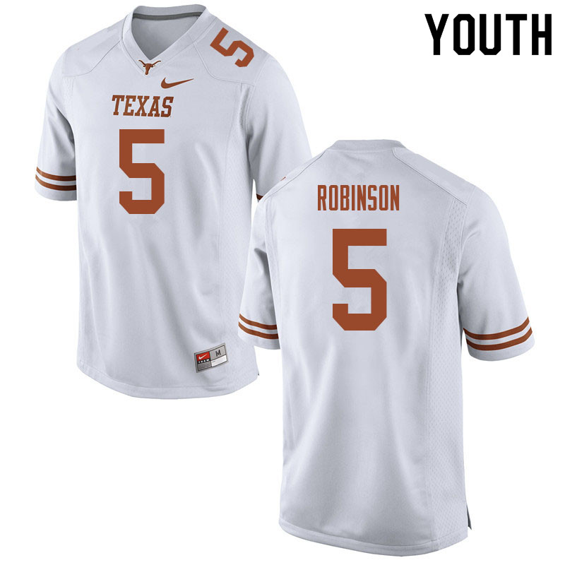 Youth #5 Bijan Robinson Texas Longhorns College Football Jerseys Sale-White